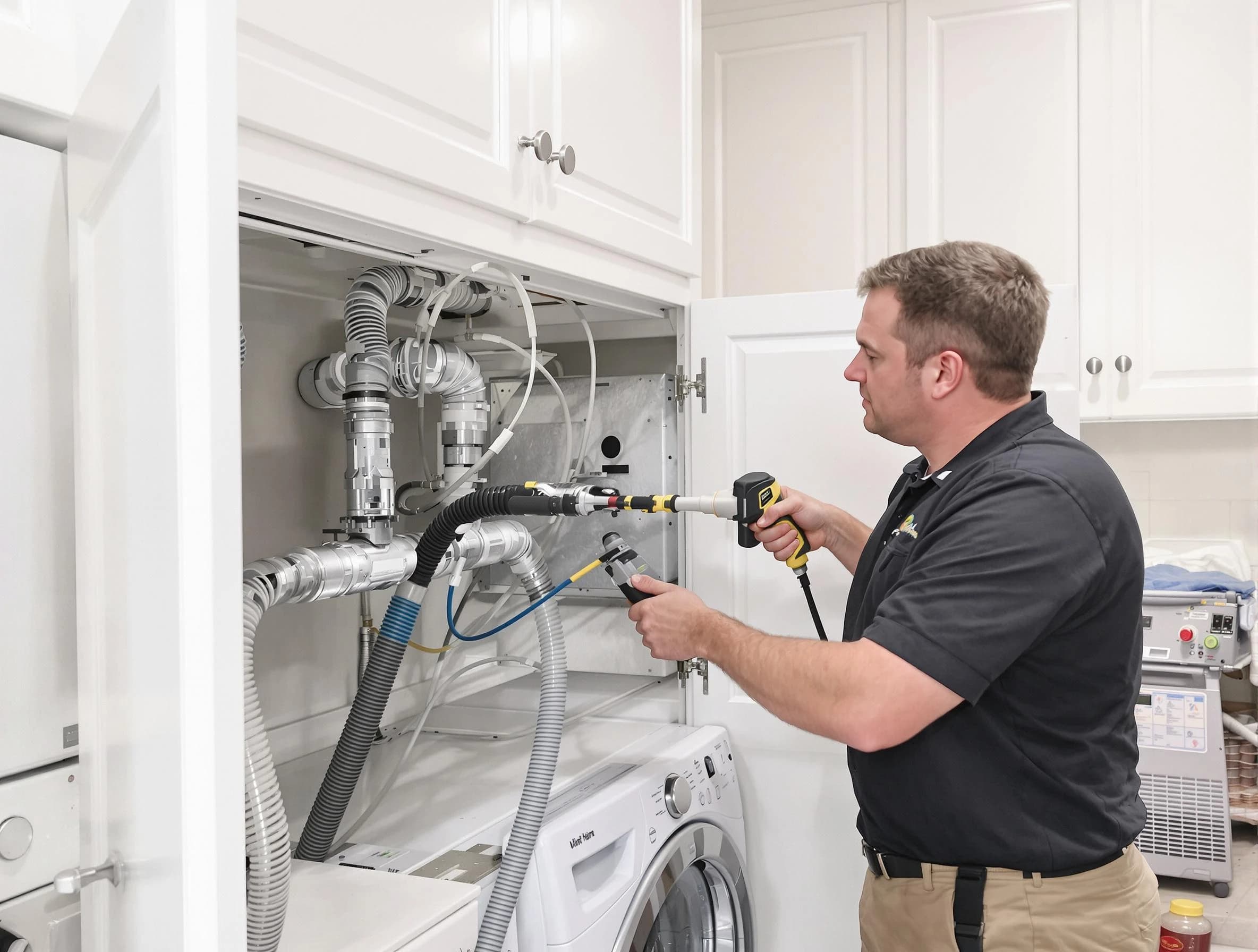 Thornton Dryer Vent Cleaning professional removing severe blockage from a clogged dryer vent in Thornton