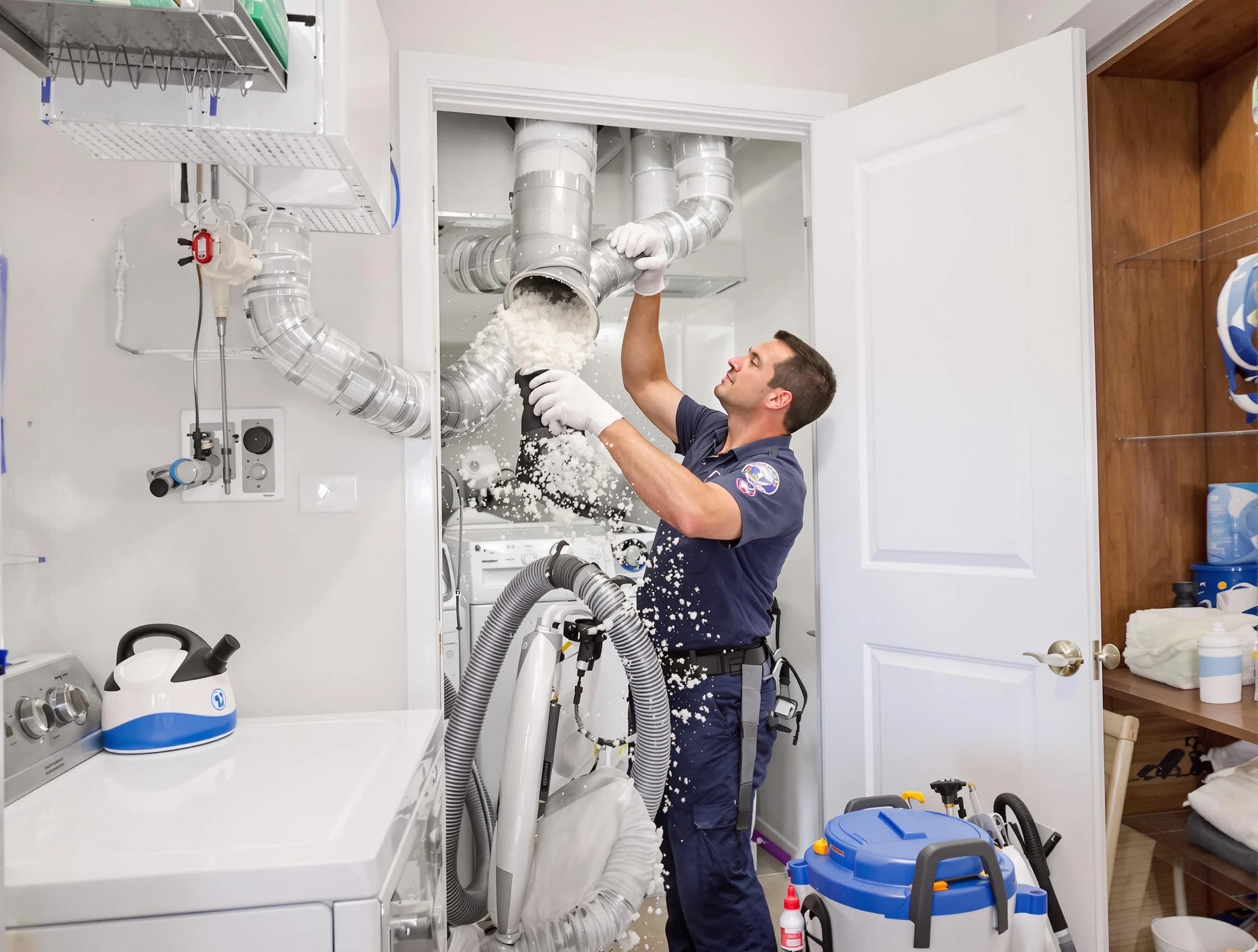 Thornton Dryer Vent Cleaning technician delivering thorough residential dryer vent cleaning service in Thornton