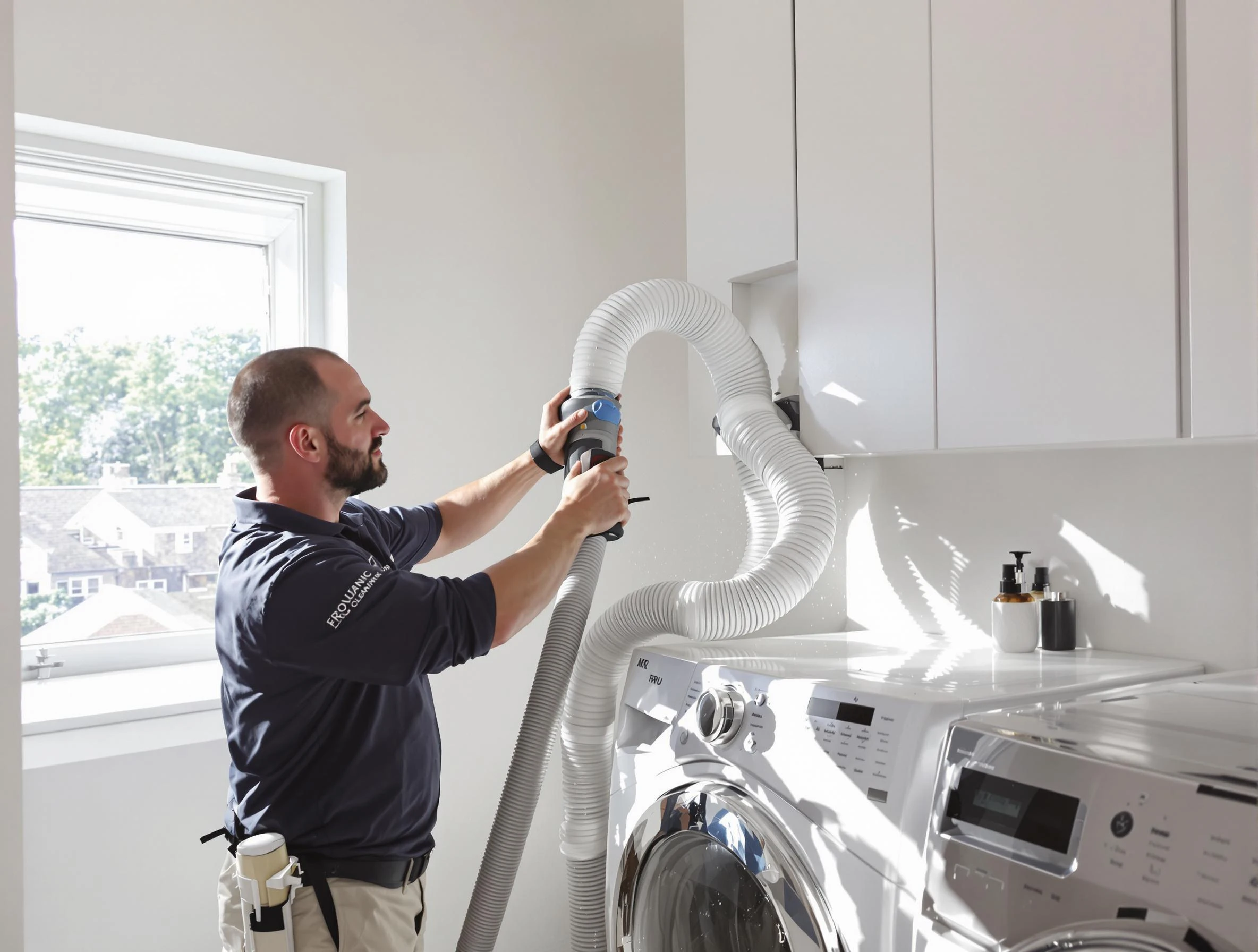Certified Thornton Dryer Vent Cleaning technician performing dryer vent cleaning in Thornton